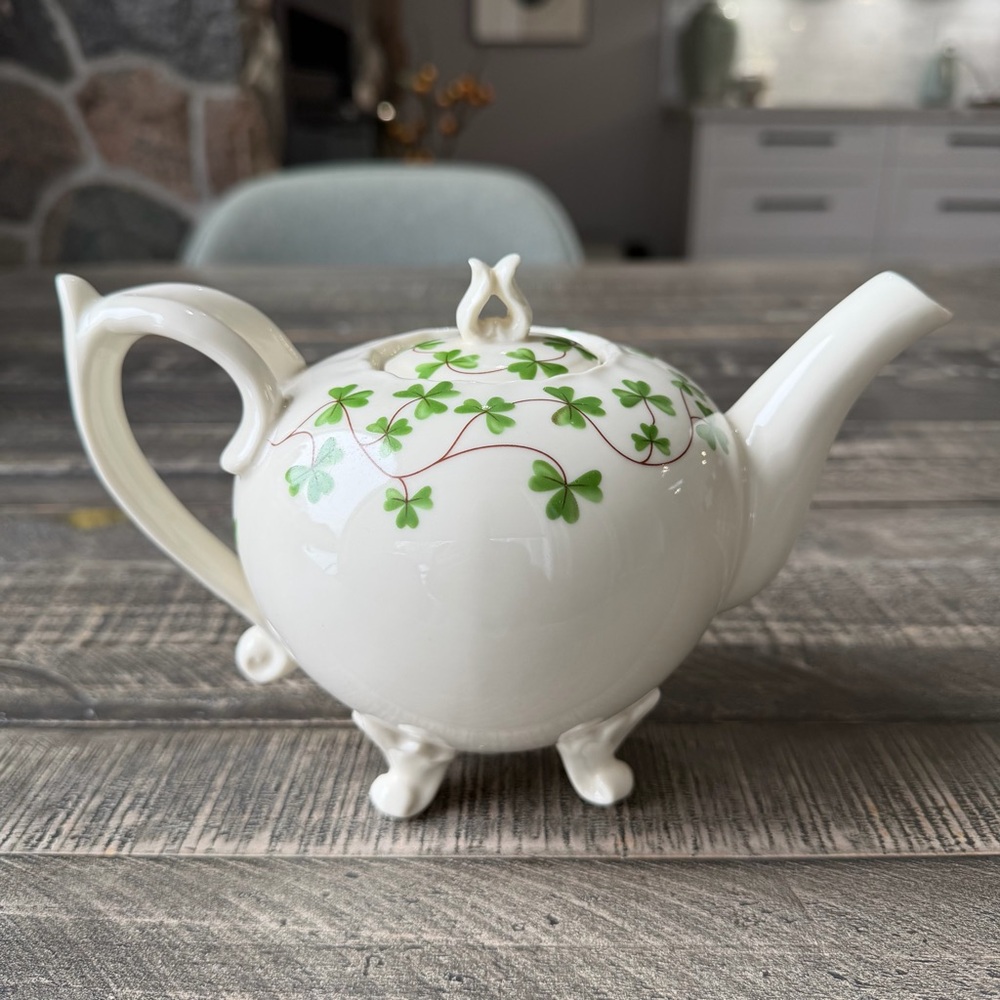 ☘️ Shannon Godinger Irish Shamrock Clover Footed Tea Pot☘️ - Picture 6 of 7